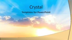  Presentation with glow - PPT theme with morning sky - bright glow night is coming background and a cyan colored foreground