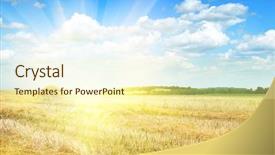  Presentation with illuminated - Colorful theme enhanced with morning sky - field illuminated by the sun backdrop and a cream colored foreground