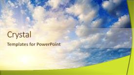  Presentation with spring nature grass - Presentation theme having morning sky - field of spring grass background and a  colored foreground