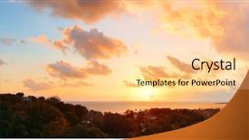  Presentation with morning sunrise - Presentation theme enhanced with morning sky - san juan sunrise panorama view background and a blonde colored foreground