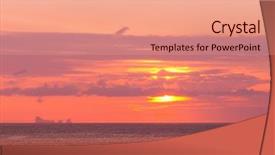  Presentation with pier at sunset - Presentation design with morning sky - sunset paradise night is coming background and a coral colored foreground
