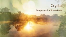  Presentation with business fog - Cool new slides with morning sky - unusual river fog in summer backdrop and a cream colored foreground