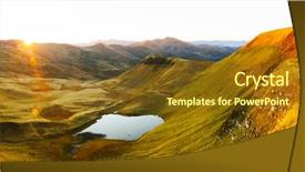  Presentation with autumn morning - Theme having morning sky carpathian mountains background and a tawny brown colored foreground