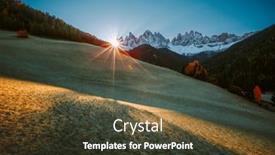  Presentation with village - Presentation theme consisting of morning-slopes-in-the-frost and a tawny brown colored foreground