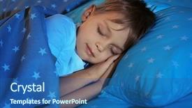  Presentation with sleeping - Colorful PPT theme enhanced with morning star - adorable little boy sleeping backdrop and a ocean colored foreground
