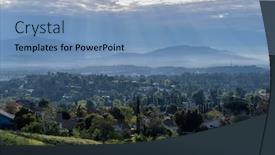  Presentation with los angeles - PPT theme having morning-sunbeams-and-strom-clouds background and a light blue colored foreground