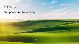  Presentation with agrarian - Slides with morning-sunlight-on-the-wavy background and a light blue colored foreground