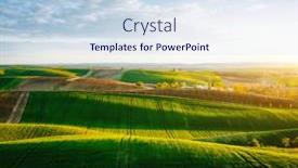  Presentation with agrarian - PPT theme enhanced with morning-sunlight-on-the-wavy background and a sky blue colored foreground