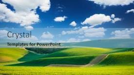  Presentation with minimalistic - Theme consisting of morning-sunlight-on-the-wavy background and a light blue colored foreground