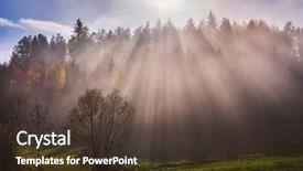  Presentation with fog - PPT theme consisting of morning sunrays in fog background and a tawny brown colored foreground