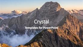  Presentation with scenery - Presentation theme featuring morning the peak is famous background and a dark gray colored foreground