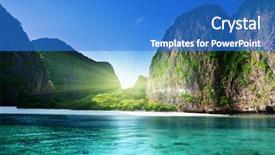  Presentation with maya bay - Slides with morning time at maya bay background and a cobalt blue colored foreground