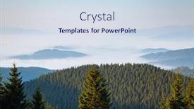  Presentation with summer trees - PPT layouts having morning-view-of-forested-mountains background and a sky blue colored foreground
