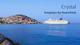 Presentation with turkey - PPT layouts featuring morning-view-of-kusadasi-turkey background and a light blue colored foreground