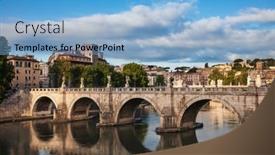  Presentation with pedestrian bridge - Beautiful slide set featuring morning-view-of-ponte-sant backdrop and a light blue colored foreground