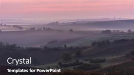 Presentation with fog - PPT layouts featuring morning view of spacious moravian landscape covered with fog background and a dark gray colored foreground