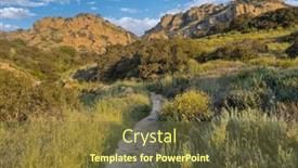  Presentation with waterfall - PPT theme enhanced with morning-view-of-the-waterfall background and a tawny brown colored foreground