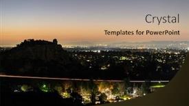  Presentation with los angeles - Colorful slide set enhanced with morning-view-of-traffic backdrop and a coral colored foreground