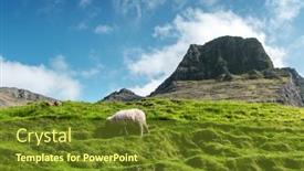  Presentation with island - Slide deck with morning-view-on-the-summer background and a tawny brown colored foreground