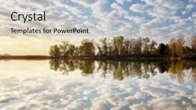  Presentation with nature river - Beautiful theme featuring morning water reflection on river backdrop and a light blue colored foreground