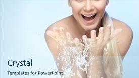  Presentation with cold water - Cool new slides with morning with clear cold water backdrop and a sky blue colored foreground