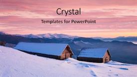  Presentation with mountain snow - Cool new presentation with morning with the beautiful dawn backdrop and a coral colored foreground