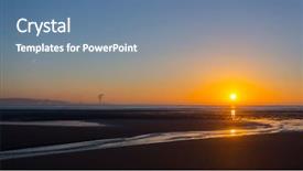  Presentation with south beach - Presentation theme enhanced with bristol - sunrise over swansea beach south background and a seafoam green colored foreground