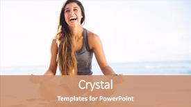  Presentation with meditation - Audience pleasing PPT theme consisting of morning yoga meditation backdrop and a coral colored foreground