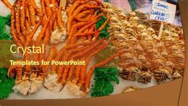  Presentation with ice - PPT theme consisting of mornings-fresh-catch and a crimson colored foreground