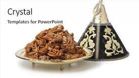  Presentation with decoration - Beautiful PPT layouts featuring moroccan - decoration tajine with fresh baked backdrop and a white colored foreground