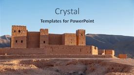  Presentation with moroccan - Slide set consisting of moroccan-ancient-building-kasbah background and a light blue colored foreground