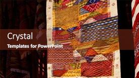  Presentation with moroccan - PPT layouts consisting of moroccan-carpets-in-a-street background and a tawny brown colored foreground