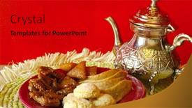  Presentation with moroccan - Cool new PPT theme with moroccan cookies for ramadan backdrop and a black colored foreground