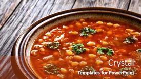  Presentation with moroccan - PPT theme featuring moroccan-cuisine-harira-fresh-vegetable and a crimson colored foreground