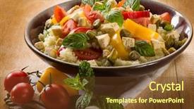  Presentation with capsicum - Presentation design enhanced with moroccan culture - vegetarian couscous with tofu capsicum background and a tawny brown colored foreground