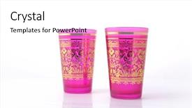  Presentation with moroccan - Slide set enhanced with moroccan design colorful glasses background and a white colored foreground