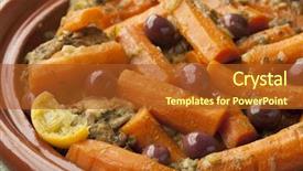  Presentation with preserved - Presentation theme featuring moroccan dish with chicken carrots background and a red colored foreground