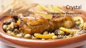  Presentation with moroccan - Slide deck enhanced with moroccan dish with chicken background and a coral colored foreground