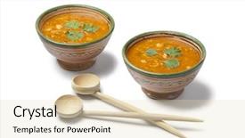  Presentation with moroccan - PPT theme having moroccan harira soup in traditional bowls and wooden spoons background and a lemonade colored foreground