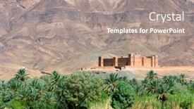  Presentation with moroccan - PPT theme consisting of moroccan-kasbah-in-draa-valley background and a gray colored foreground