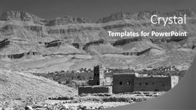  Presentation with moroccan - Audience pleasing slides consisting of moroccan-kasbah-in-draa-valley backdrop and a gray colored foreground