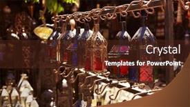  Presentation with lamps - PPT theme consisting of moroccan-metal-lanterns-lamps background and a tawny brown colored foreground
