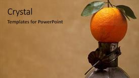  Presentation with color orange - Amazing PPT theme having moroccan orange fruit on old metal lamp against color wall backdrop and a coral colored foreground