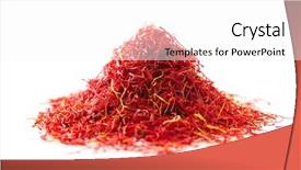  Presentation with food saffron - Colorful PPT layouts enhanced with moroccan saffron treads in pile backdrop and a white colored foreground