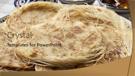  Presentation with pancake - Beautiful slides featuring moroccan-special-pancake-razat-el backdrop and a coral colored foreground