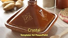  Presentation with moroccan - PPT theme with moroccan square tagine in the kitchen background and a tawny brown colored foreground