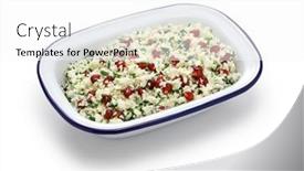  Presentation with gluten free - Presentation theme having moroccan-style-cauliflower-tabbouleh-salad background and a white colored foreground