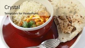  Presentation with chickpea - Beautiful slides featuring moroccan style chickpea and tomato soup with plain couscous garnished with lemon peel and parsley and served with kubz or kubus flat bread backdrop and a lemonade colored foreground