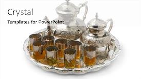  Presentation with absinthium - Amazing slide deck having moroccan-tea-tray-with-two backdrop and a white colored foreground