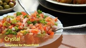  Presentation with satellite dish tv - Audience pleasing presentation design consisting of moroccan tomato salad a popular backdrop and a  colored foreground